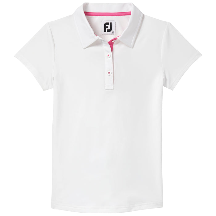 FootJoy Junior Girls Solid Short Sleeve Polo Shirt