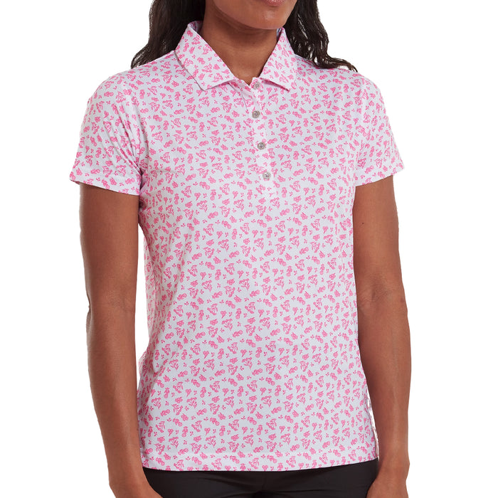 FootJoy Ladies Floral Print Lisle Polo Shirt