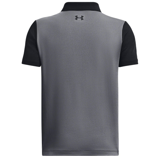 Under Armour Boys Performance Colour Block Polo in Black and Pitch Grey