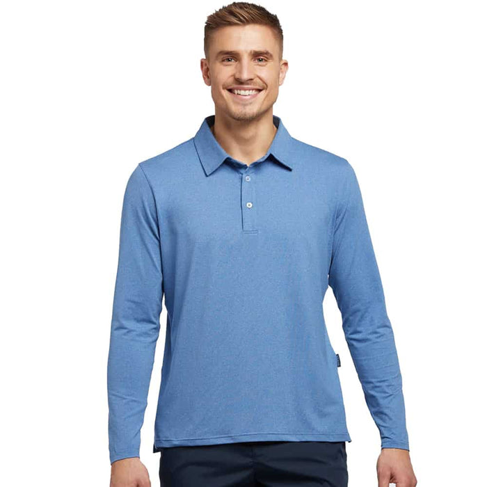 Solbari Active Long Sleeve Polo Shirt - Ocean Blue