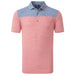 FootJoy Lisle End on Strip Polo Shirt Features two tones in Racing Red and Twilight and has a subtle white strip throughout