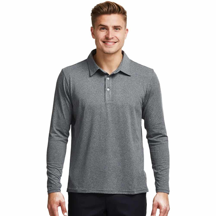 Solbari Active Long Sleeve Polo Shirt - Dark Grey
