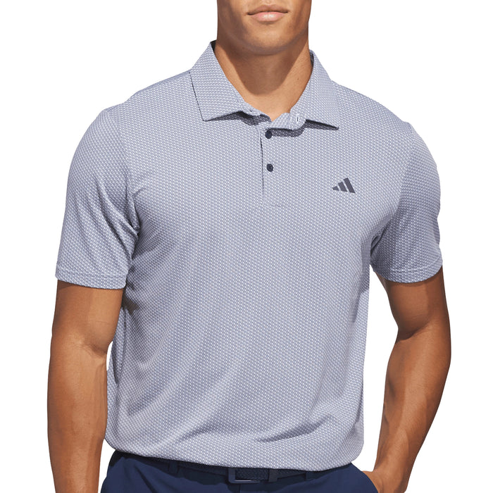 adidas 2026 Performance Textured Polo Shirt - White/Collegiate Navy