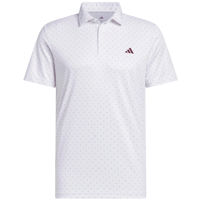 adidas 2026 Performance Textured Print Polo Shirt - White/Maroon