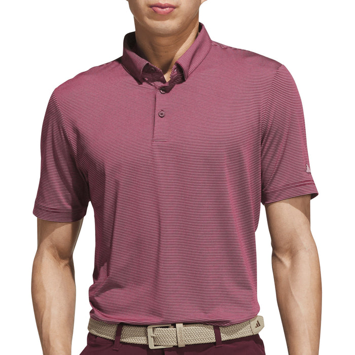 adidas 2026 Ultimate365+ Pencil Stripe Climacool Polo Shirt - Maroon/White