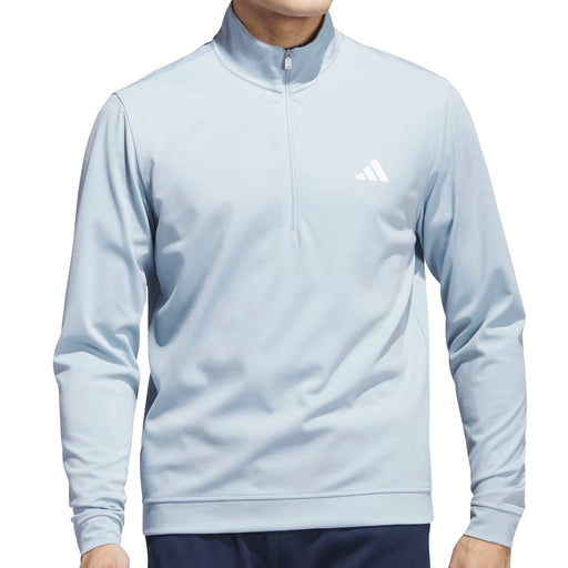 Adidas Elevated Quarter Zip Sweatshirt in Light Blue