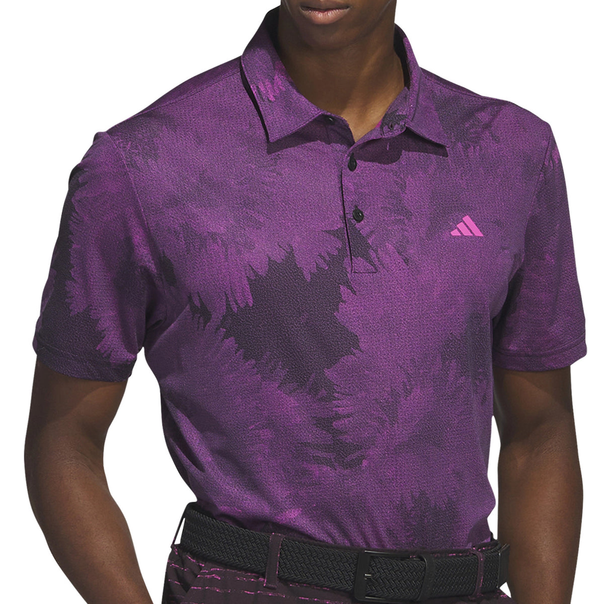 Purple adidas golf store shirt