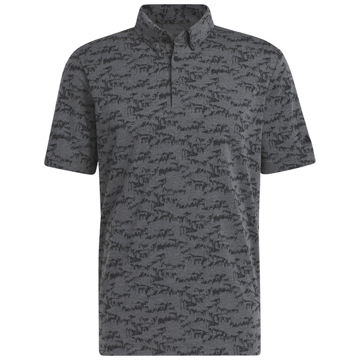 adidas Go-to Printed Polo Shirt in a black and grey patterned material