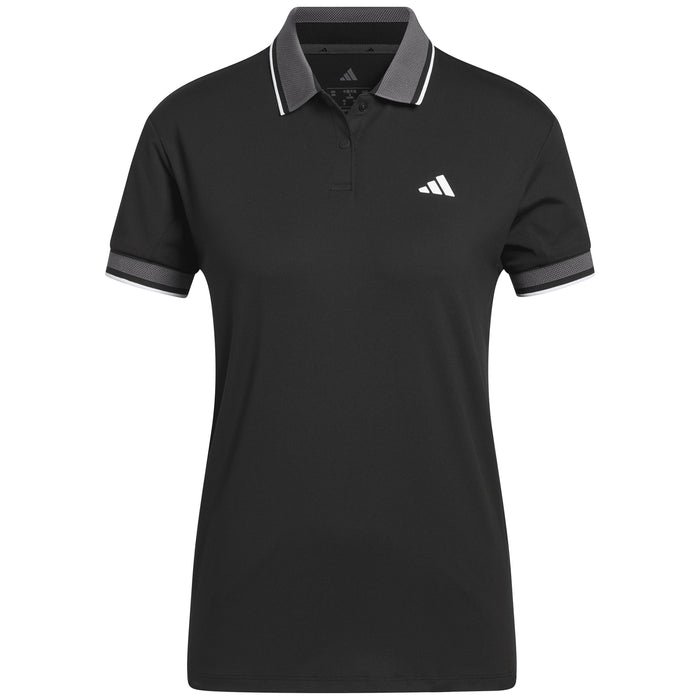 adidas Ladies 2026 Climacool Flat Knit Collar Polo Shirt - Black