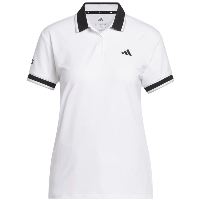 adidas Ladies 2026 Climacool Flat Knit Collar Polo Shirt - White