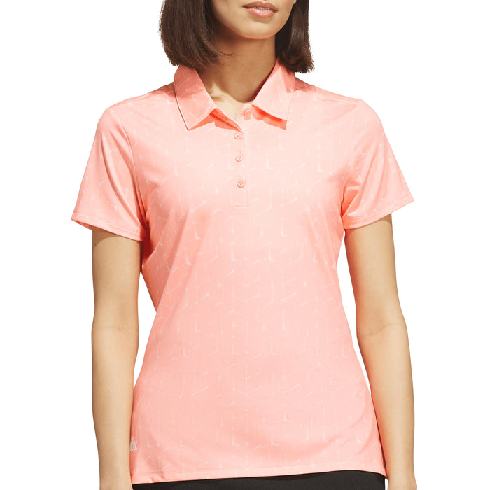 adidas Ladies 2026 Performance Printed Polo Shirt - Frozen Turbo