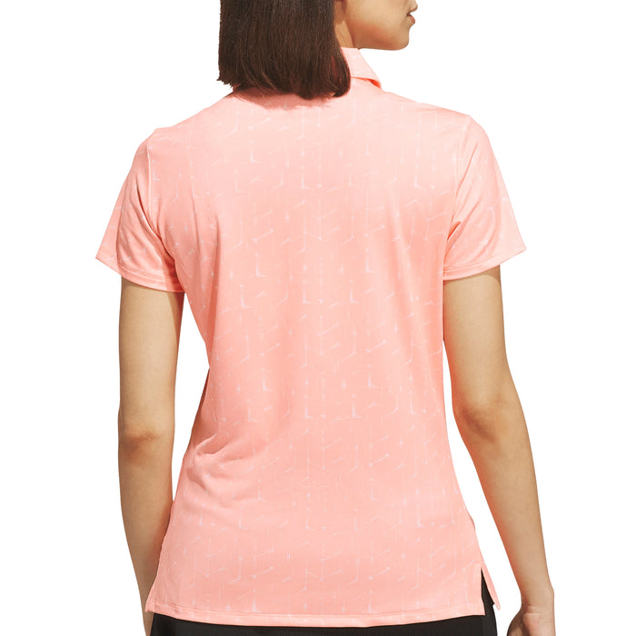 adidas Ladies 2026 Performance Printed Polo Shirt - Frozen Turbo