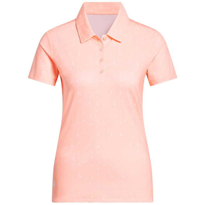 adidas Ladies 2026 Performance Printed Polo Shirt - Frozen Turbo