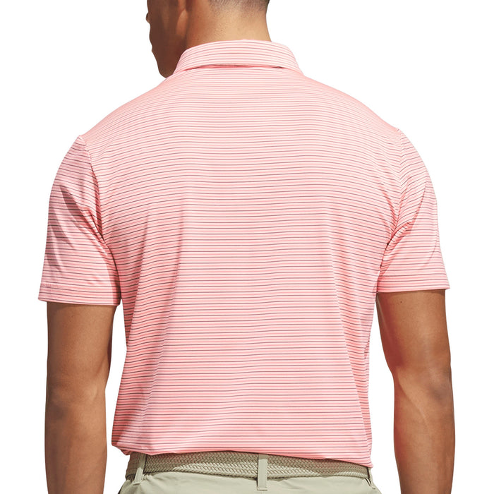 adidas Ultimate365+ Three Color Stripe Polo Shirt - Frozen Turbo/Pure Turbo