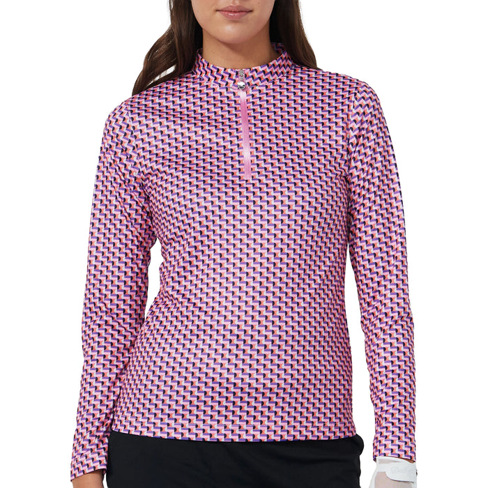 Daily Sports Ladies 2025 Printed Long Sleeve Half-Neck Top