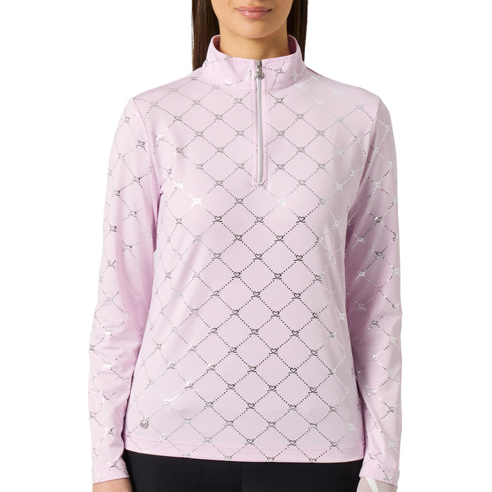 Daily Sports Ladies 2026 Foil Printed Long Sleeve Half Neck - Foil Silver Logo