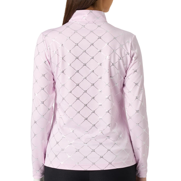 Daily Sports Ladies 2026 Foil Printed Long Sleeve Half Neck - Foil Silver Logo