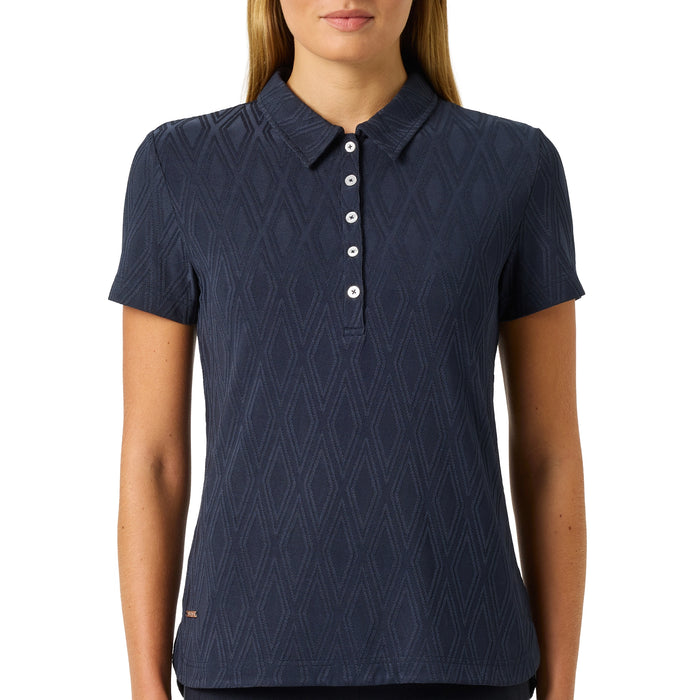 Daily Sports Ladies 2026 Graphic Jaquard Polo Shirt - Navy