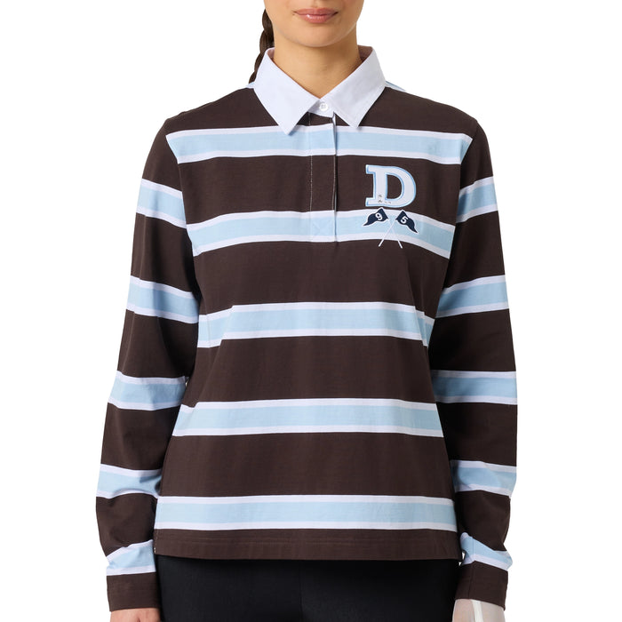 Daily Sports Ladies Rugby Long Sleeve Polo Shirt - Brownie