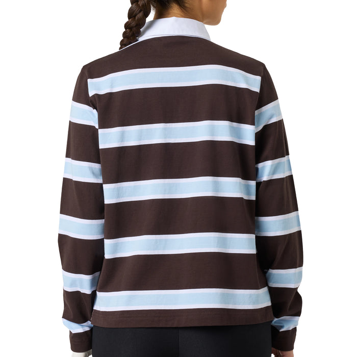 Daily Sports Ladies Rugby Long Sleeve Polo Shirt - Brownie