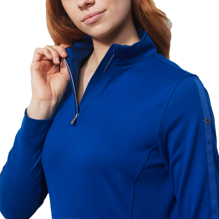 Daily Sports Ladies Anna Long Sleeve Quarter Zip Pullover in Spectrum Blue