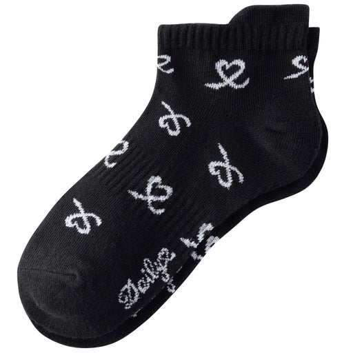 Daily Sports Ladies Socks in black with white heart shapes