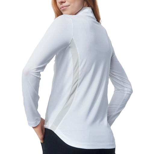 Daily Sports Ladies Vichy Half Zip Pullover in White with long sleeves