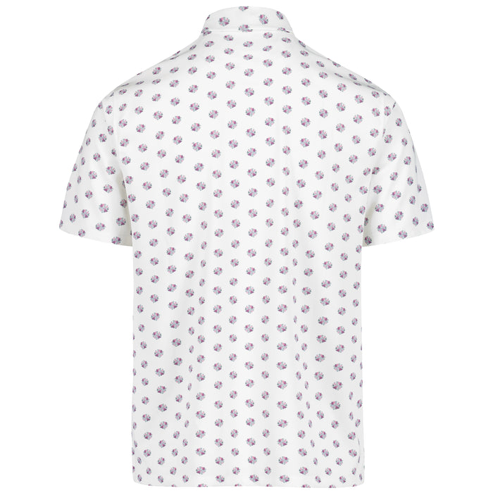 Eastside 2026 Golf Snap Placket Polo Shirt - Floral/Bright White
