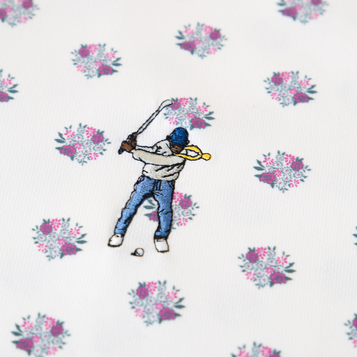 Eastside 2026 Golf Snap Placket Polo Shirt - Floral/Bright White