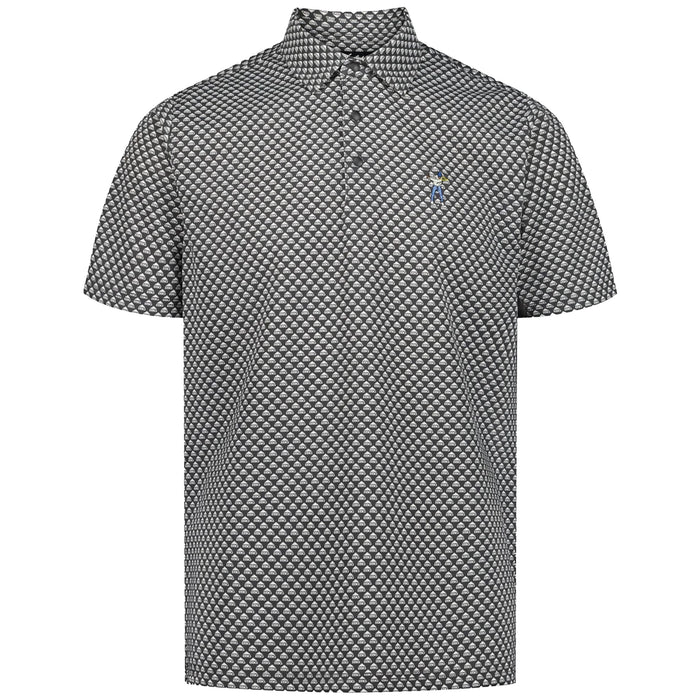 Eastside Golf 2026 Geo ESG Print Snap Placket Polo Shirt - Black/White