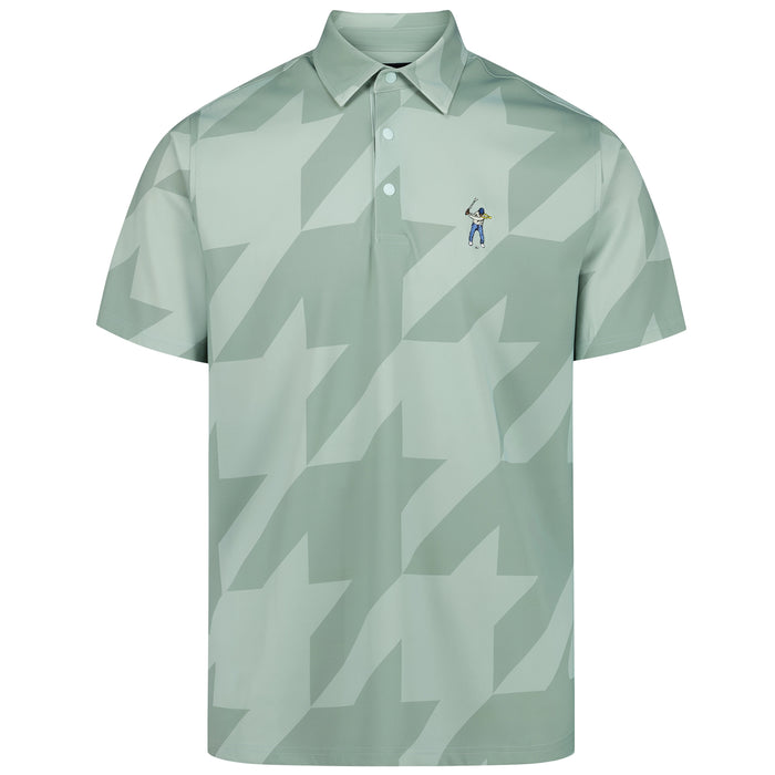Eastside Golf 2026 Snap Placket Polo Shirt - Houndstooth - Sage
