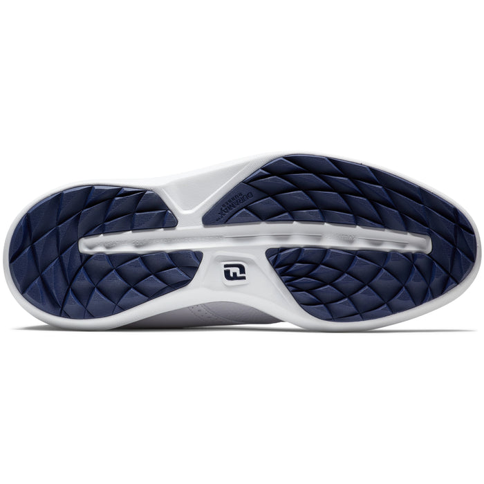 FootJoy 2023 Traditions Golf Shoes in White/Navy - Spikeless outsole with VersaTrax traction