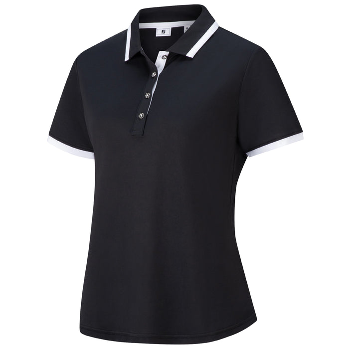 FootJoy Ladies 2025 Stretch Pique Trim Solid Polo Shirt