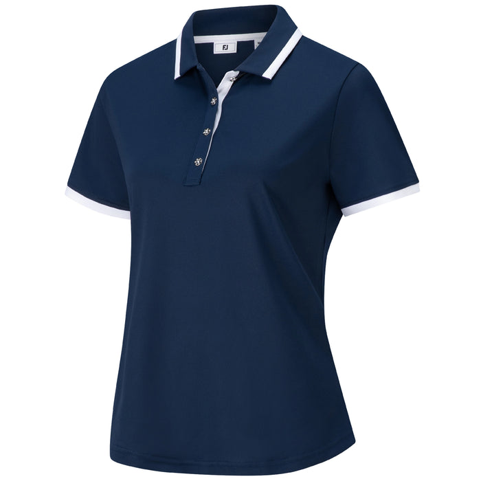 FootJoy Ladies 2025 Stretch Pique Trim Solid Polo Shirt