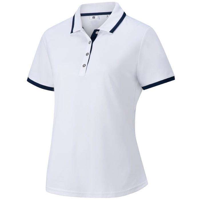 FootJoy Ladies 2025 Stretch Pique Trim Solid Polo Shirt