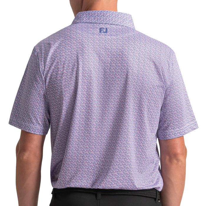 FootJoy 2026 Floral Mark Polo Shirt - Vivid Violet/Pink Pop/White