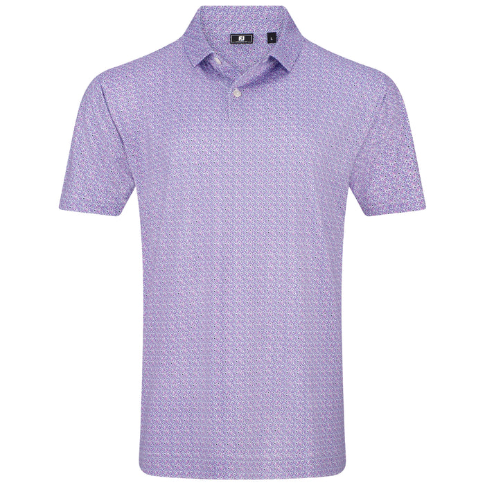 FootJoy 2026 Floral Mark Polo Shirt - Vivid Violet/Pink Pop/White