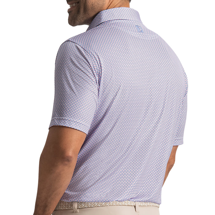FootJoy 2026 Nautical Flag Print Polo Shirt - Pink Pop/Vivid Violet/White