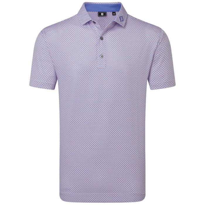 FootJoy 2026 Nautical Flag Print Polo Shirt - Pink Pop/Vivid Violet/White