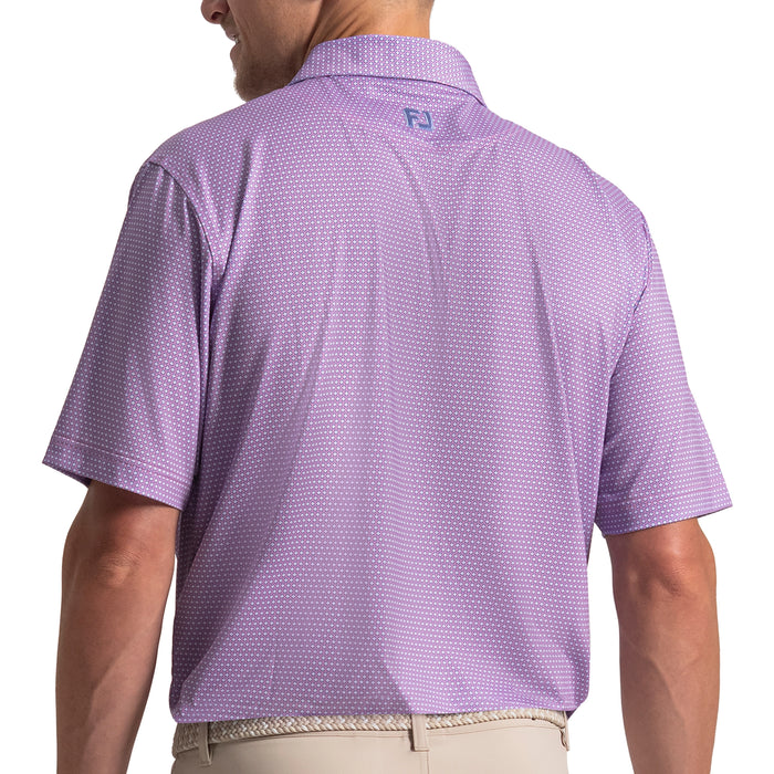FootJoy 2026 Stellar Print Polo Shirt - Pink Pop/Vivid Violet/White