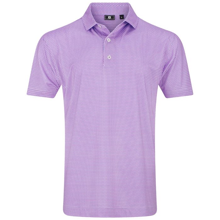 FootJoy 2026 Stellar Print Polo Shirt - Pink Pop/Vivid Violet/White