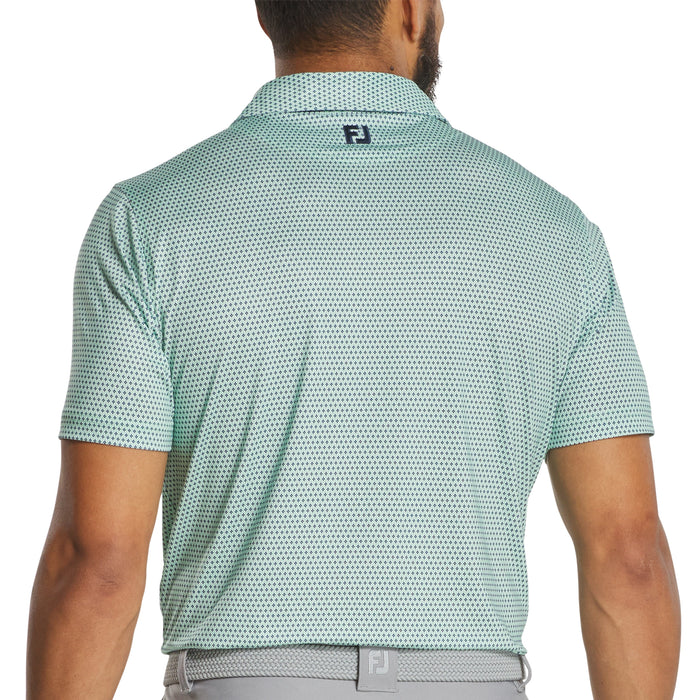 FootJoy 2026 Stellar Print Polo Shirt - Seafoam/White/Navy