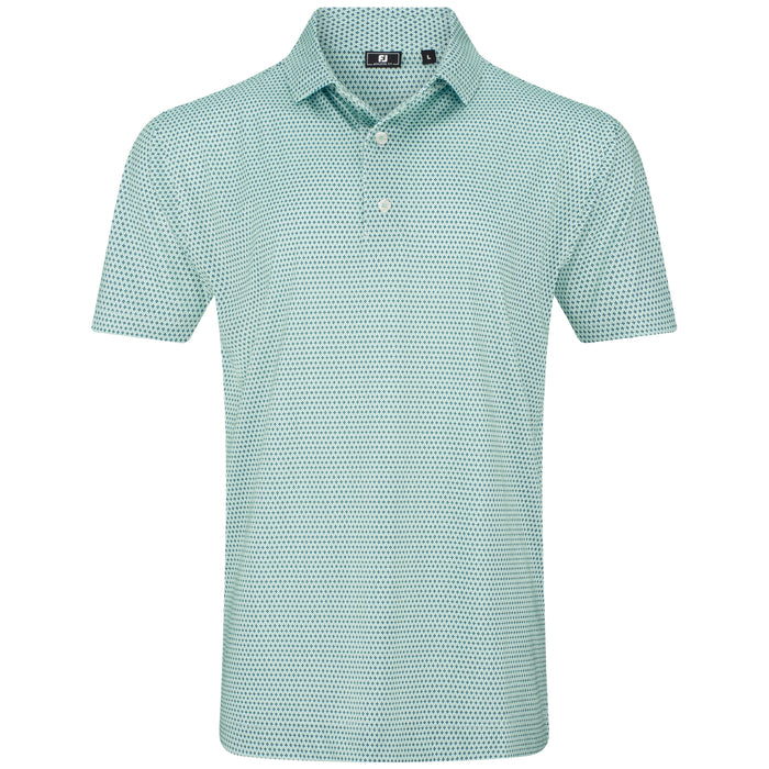FootJoy 2026 Stellar Print Polo Shirt - Seafoam/White/Navy