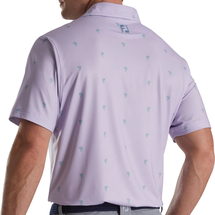 FootJoy Cactus Print Lisle Self Collar Polo Shirt