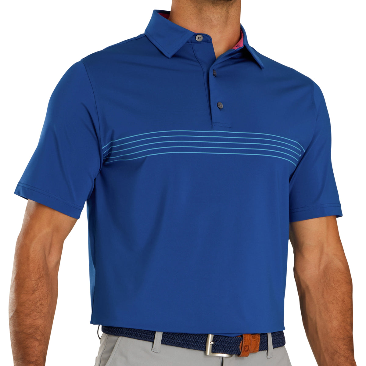 FootJoy Engineered Pinstripe Lisle Polo Shirt - Main Image