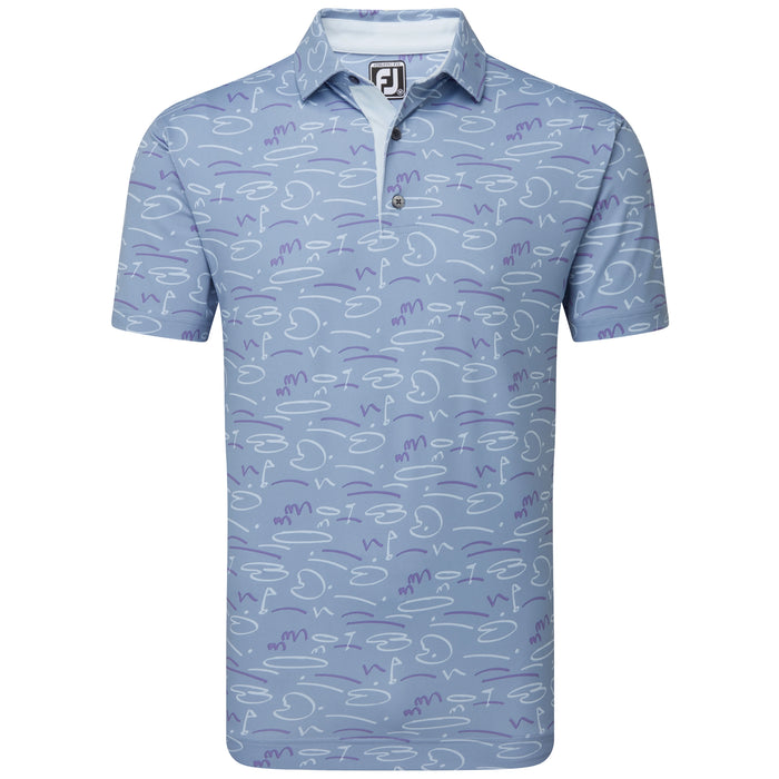 FootJoy Golf Course Doodle Self Collar Polo Shirt