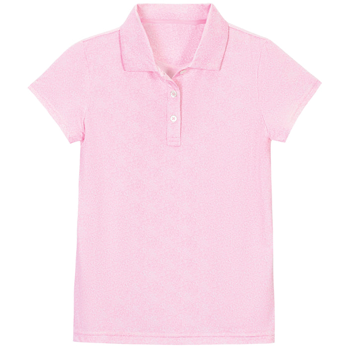 FootJoy Junior Girls 2026 Speckle Print Polo Shirt - Light Pink