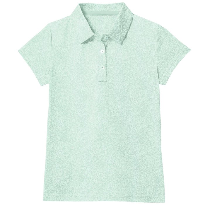 FootJoy Junior Girls 2026 Speckle Print Polo Shirt - Pistachio/White