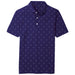 Footjoy Junior Golf Print Self Collar Polo Shirt in Navy with repeat golf clubs pattern