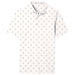 Footjoy Junior Golf Print Self Collar Polo Shirt in White with repeat golf clubs pattern